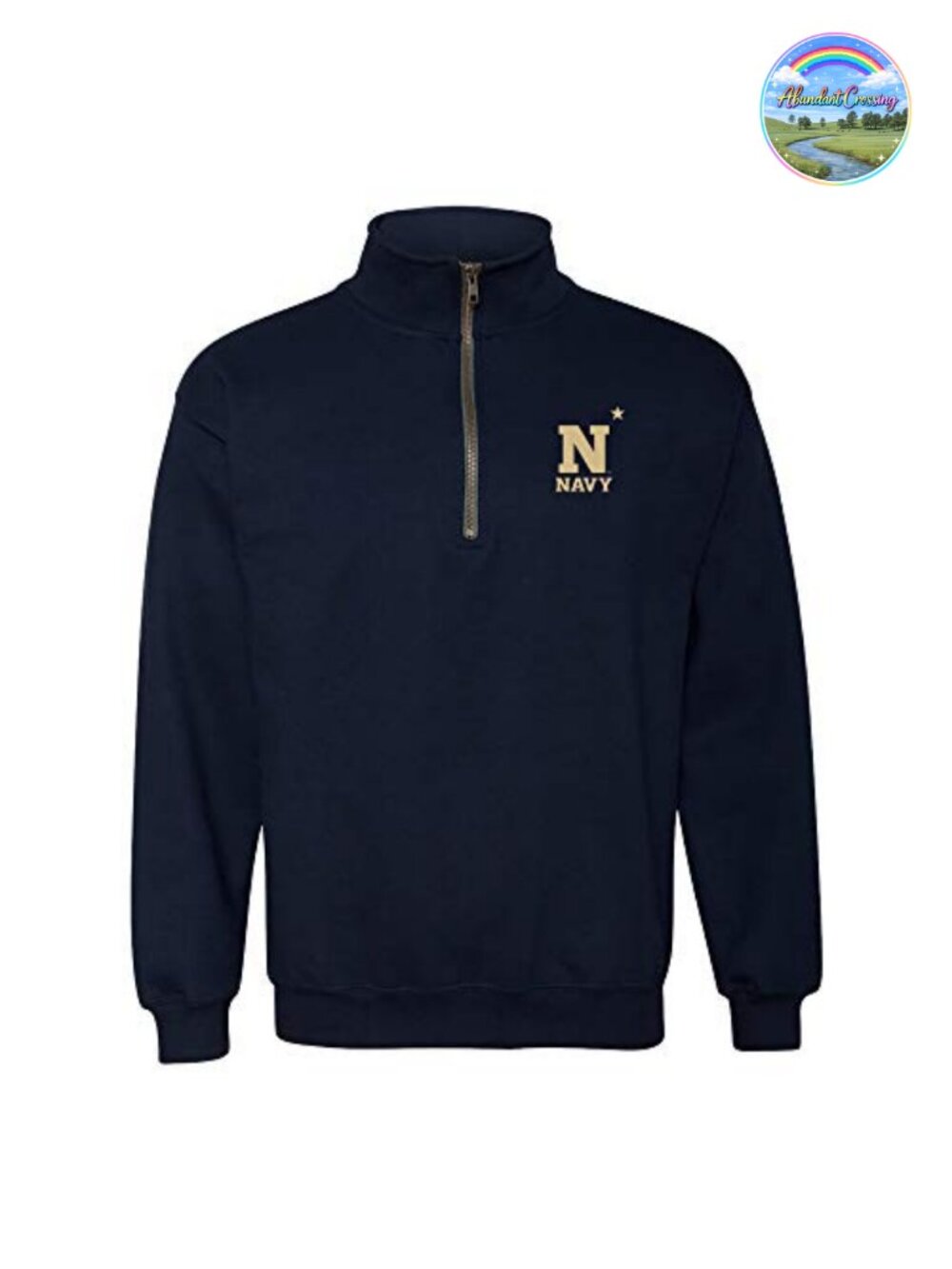 Underground Printing NCAA Navy Zip Sweatshirt Midshipmen Cotton